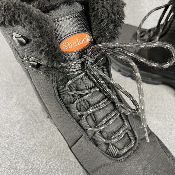 SHULOOK Hiking Boots Mens 9.5 Black Waterproof Mid Boots Non-Slip Comfortable - Picture 15 of 16